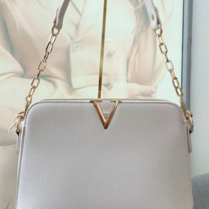 Bolsa Branca - Detalhes Dourados